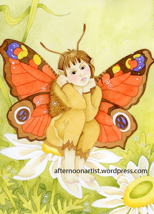 Moth Fairy in Watercolor